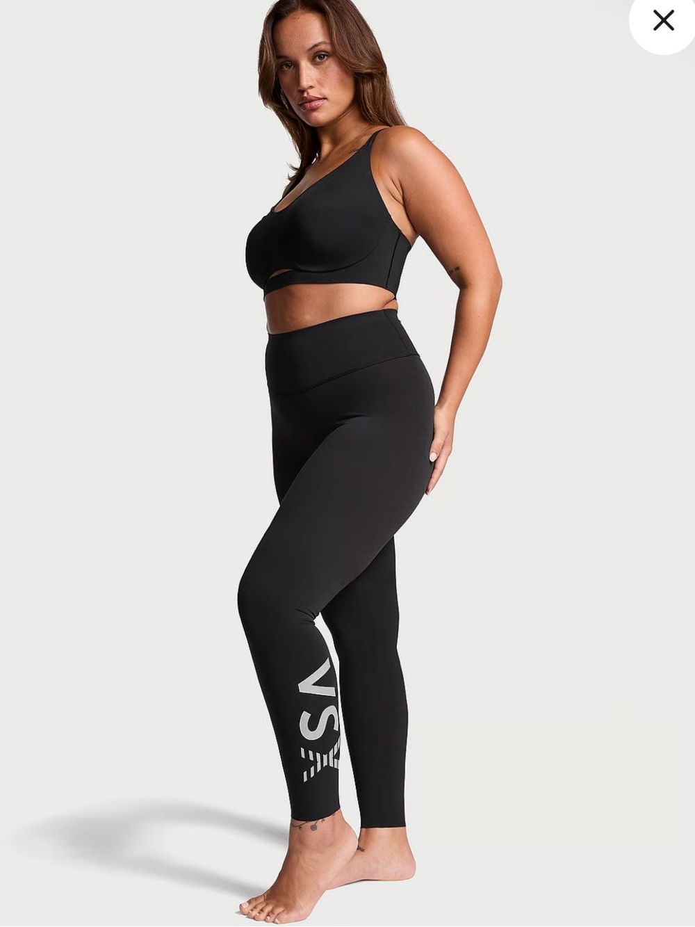 NWT Victoria’s Secret Sport VSX Elevate Leggings Raw Hem Black  Athletic Large